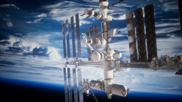 Earth and Outer Space Station Iss