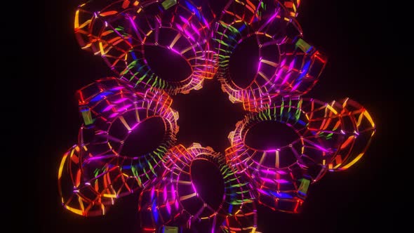 Psychedelic Kaleidoscope Patterns Animation Geometric Colorful Background alt