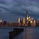 Day to Night Timelapse Captured Scattered Showers and Thunderstorms Moving Over Lower Manhattan Skyl - VideoHive Item for Sale