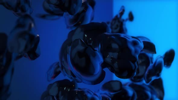 3D abstract animation. Smooth liquid shape.