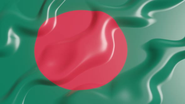 3d flag of Bangladesh country fluttering in the breeze background. 4K animated seamless loop video