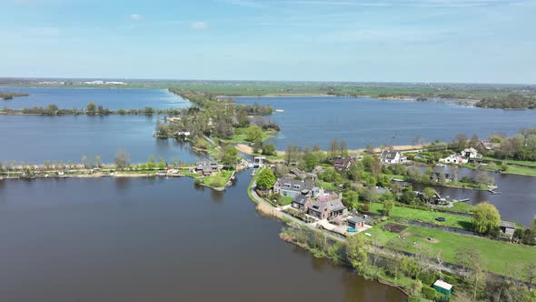 Typical Dutch Nature Lake Scenery at a Sunny Day