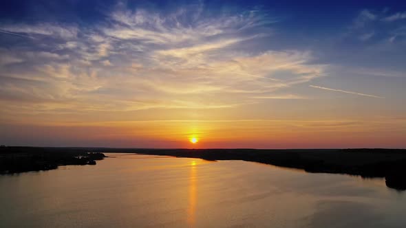 Amazing view on the river at sunset.