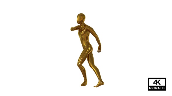 Modern Hip Hop Dancing Character Golden Looped V3