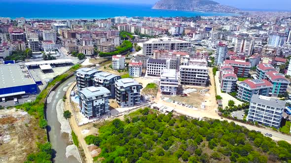 Resort city with high-rise buildings