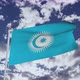 Turkic Council Flag With Sky 4k - VideoHive Item for Sale