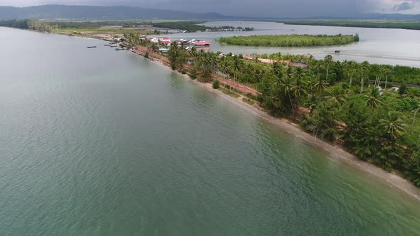 City of Sihanoukville in Cambodia seen from the sky