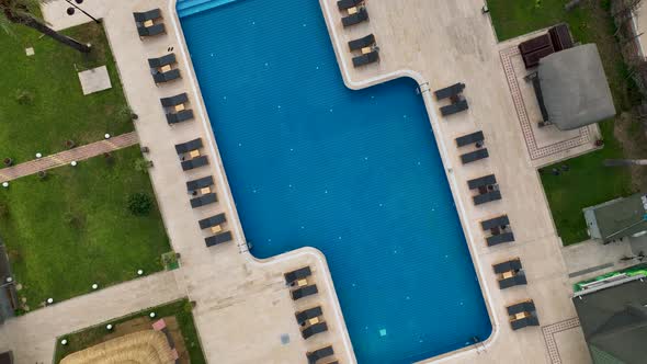 Beach Pool Bar aerial view 4k