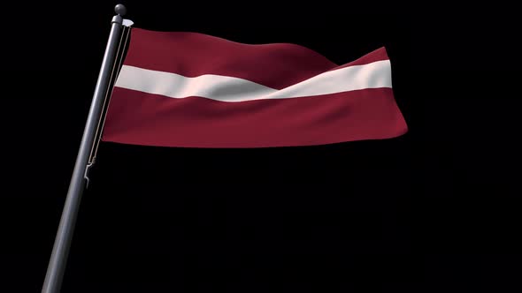 Latvia Flag With Alpha Channel  4K