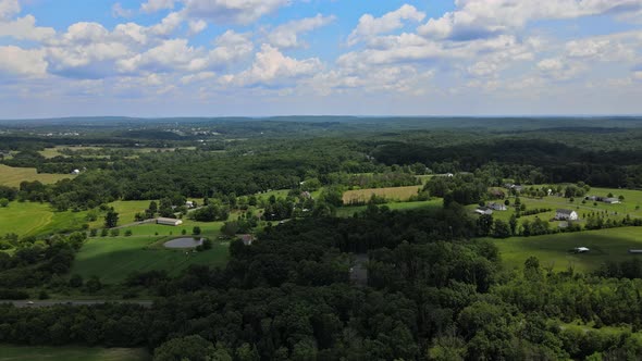 Forests and Fields in the Mountains Pocono of Pennsylvania Landscape Panoramic View of Beautiful the