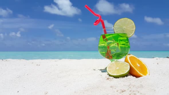 Aerial top down panorama of tranquil coast beach trip by blue ocean and white sand background of jou