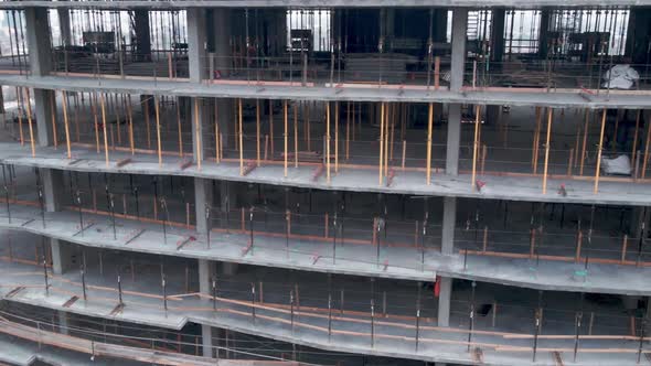 Aerial shot of a new high-rise building under construction