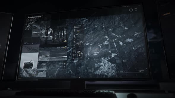 Modern Military Computer Network Used For Surveillance And Location Tracking alt