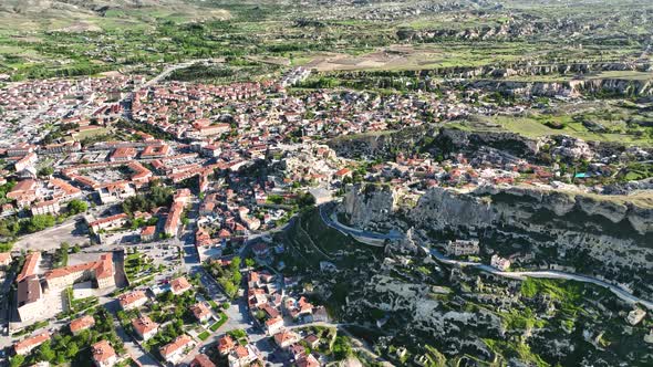 Cappadocia aerial view 4 K View of the City Urgup