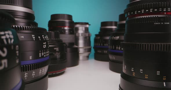 Lenses Arranged on a Table