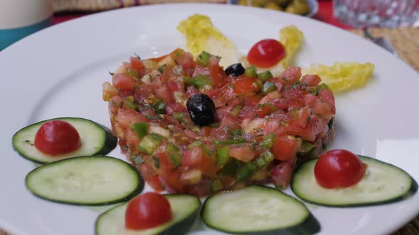 Heart Shaped Fresh Maroccan Vegetable Salad