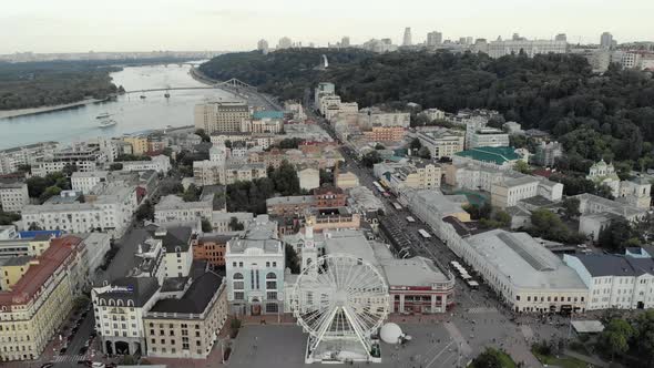 Kyiv, Ukraine. Podil District. Aerial View