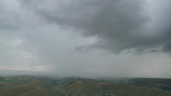 8K Strong Heavy Downburst Rain and Supercell Storm Clouds