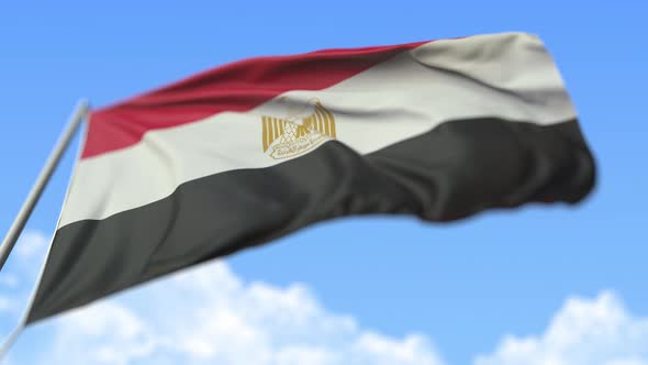 Waving National Flag of Egypt