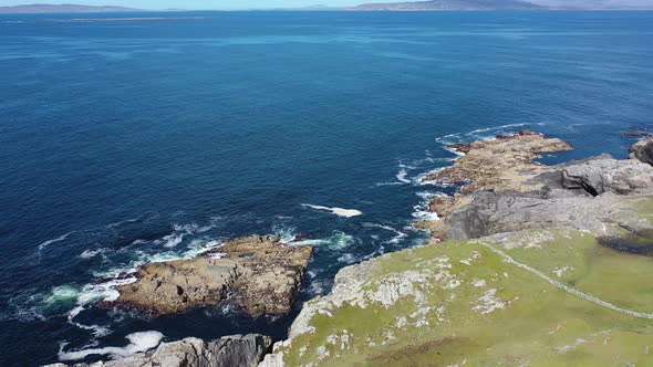 Aerial View of the Coastline at Dawros in County Donegal - Ireland