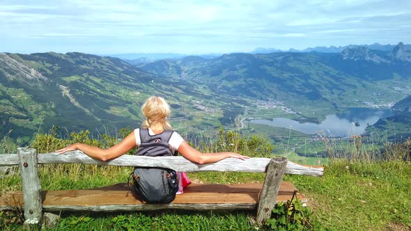 Tourist Woman at Rigi Scheidegg