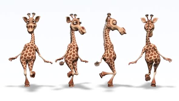 Giraffe 3D Character - Cartoon Walk (4 Pack)