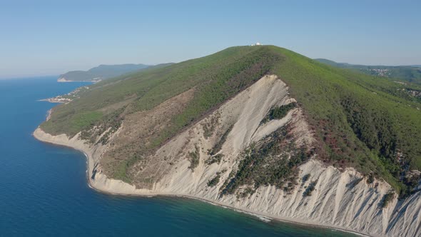 Aerial View of Cliff and Coast Line Sea Water Beautiful Nature Wild Shoreline