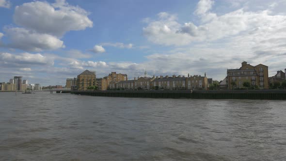 Buildings on the riverside in London