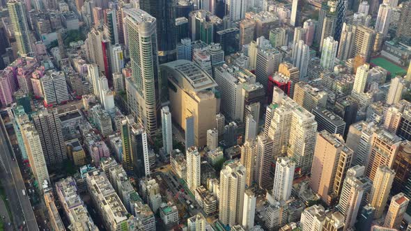 Top view of Hong Kong city