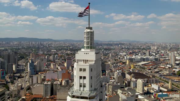 Sao Paulo Brazil. Panoramic landscape of downtown city buildings