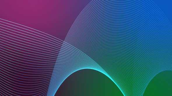 Colorful Gradient Geometric Line Animation On White Background