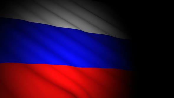 Russia Flag Blowing in Wind alt