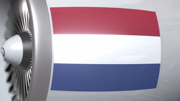 Airplane Engine with Flag of Netherlands alt