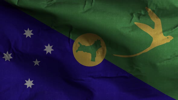 Christmas Island Flag Textured Waving Background 4K