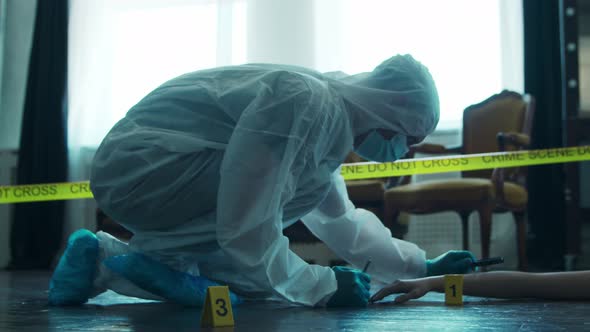 Closeup of a Crime Scene in a Deceased Person's Home.