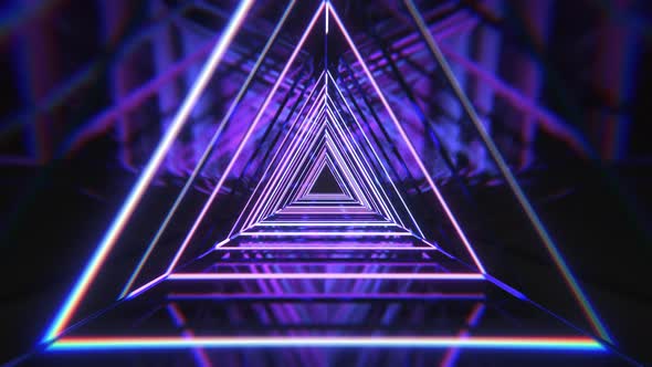 Neon Triangle Tunnel VJ Loop