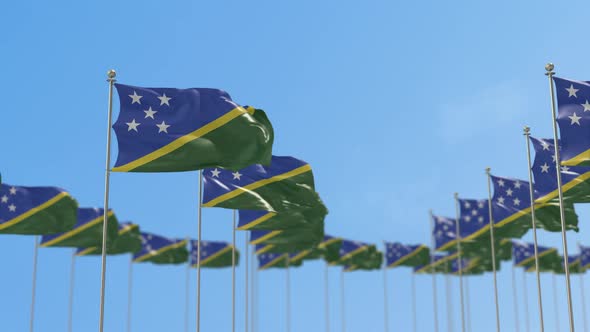 Solomon Islands Row Of Flags Animation