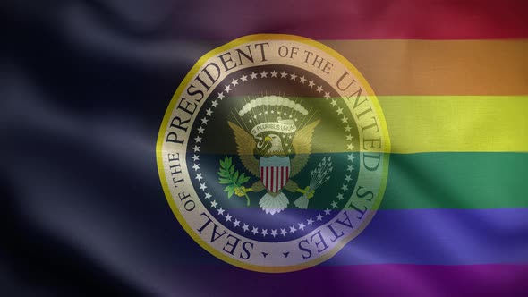 LGBT Seal Of The President Of The United States Flag Loop Background 4K