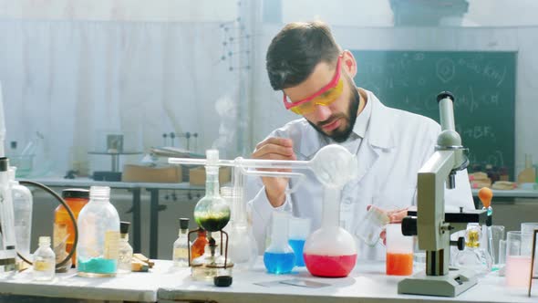 In the Biochemical Laboratory Closeup Man