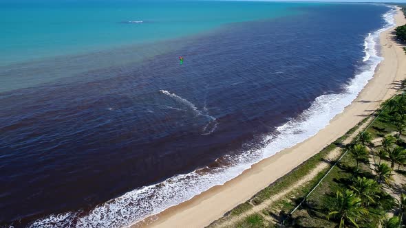 Caraiva beach at Porto Seguro Bahia Brazil. Tropical beach scenery