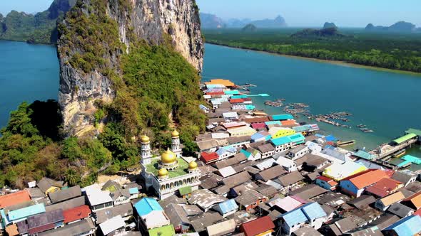 Ko Panyi or Koh Panyee Muslim Fisherman Village Landmark Attractions Travel By Boat at Ao Phang Nga
