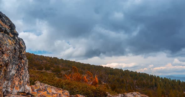 Mountain Lake Timelapse at the Summer or Autumn Time