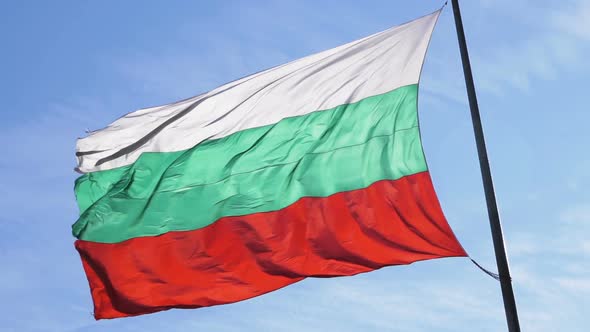 Bulgarian Flag Moving. Symbol of Patriotism.