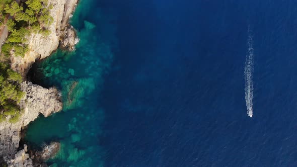 Aerial View By the Rocky Coas Adriatic Sea t in Montenegro