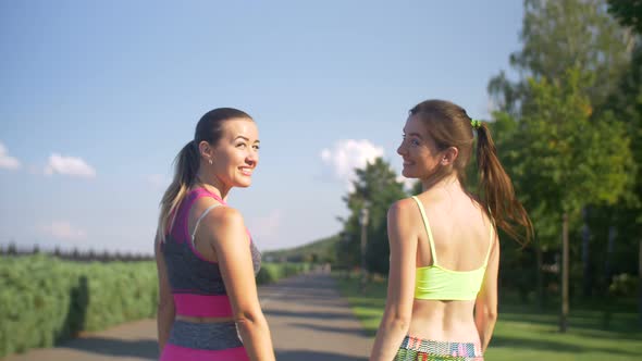 Smiling Sporty Fitness Women After Workout