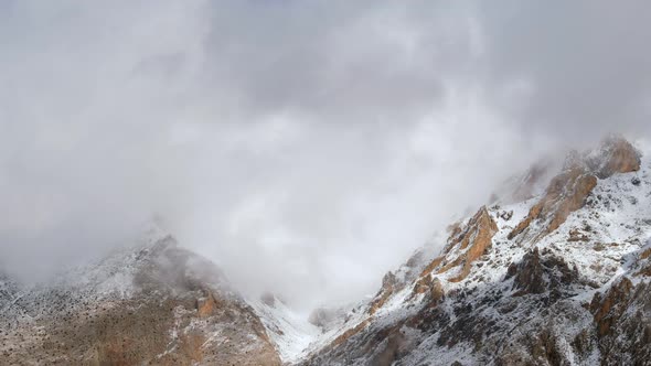 Foggy Snowy Mountains