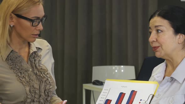 Beautiful Young Business Woman Having a Meeting with Her Colleagues