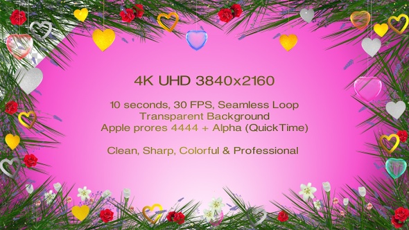 Valentines Day Decorative Frame 4k alt