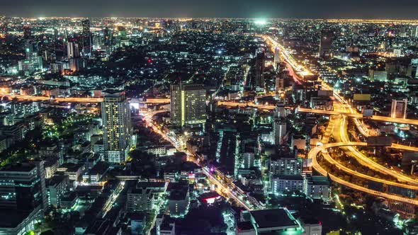 Bangkok Thailand At Night Time Lapse