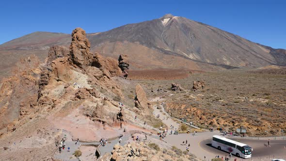 Time Lapse of People in Teide National Park Tenerife